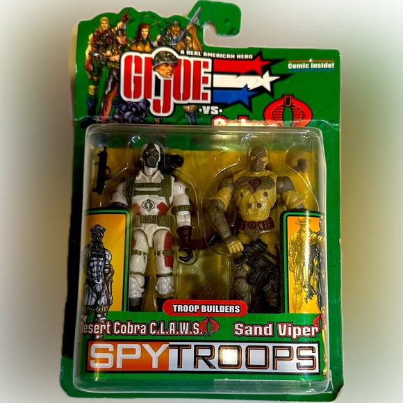 VTG Y2K 2003 GI JOE VS COBRA SPY TROOPS DESERT COBRA CLAWS SAND VIPER HASBRO TOY - Picture 4 of 6